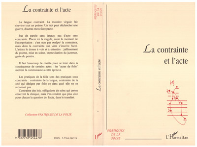 LA CONTRAINTE ET L'ACTE (9782738454478-front-cover)