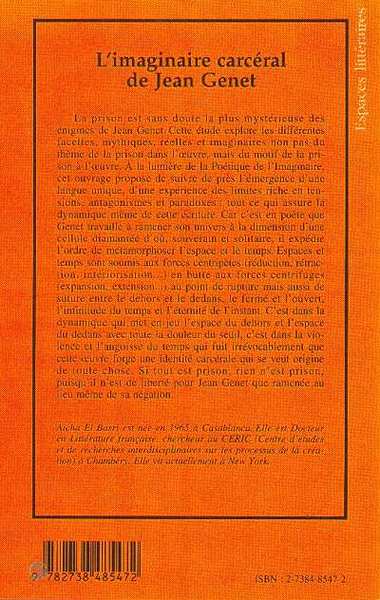 L'IMAGINAIRE CARCERAL DE JEAN GENET (9782738485472-back-cover)