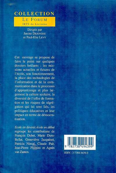 ÉCOLE EN DEVENIR, ÉCOLE EN DÉBAT (9782738494399-back-cover)