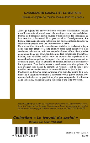 L'ASSISTANTE SOCIALE ET LE MILITAIRE, Histoire et enjeux de l'action sociale dans les armées (9782738492869-back-cover)