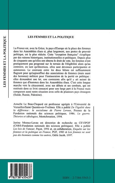 Les femmes et la politique (9782738455437-back-cover)