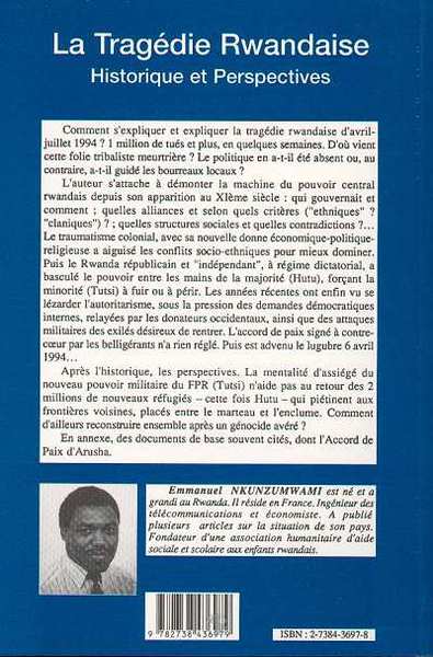 La tragédie rwandaise, Historique et perspectives (9782738436979-back-cover)