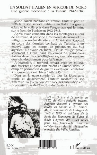 Un soldat italien en Afrique du Nord, Une guerre méconnue - la Tunisie 1942-1943 (9782738417718-back-cover)