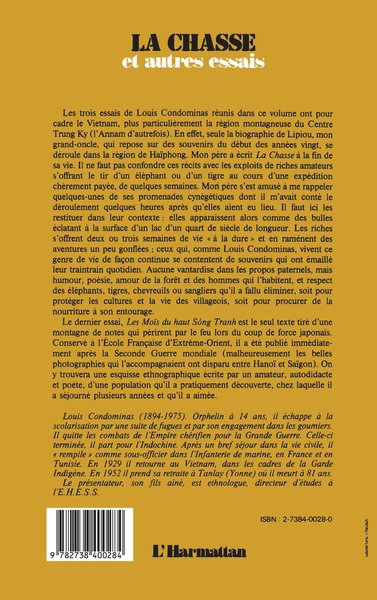 La chasse et autres essais (9782738400284-back-cover)