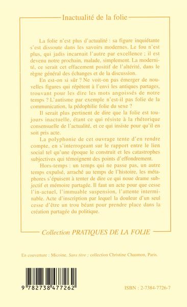 Inactualité de la folie (9782738477262-back-cover)