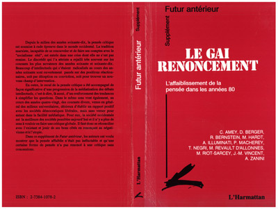 Le Gai renoncement, L'affaiblissement de la pensée dans les années 80 - Supplément (9782738410788-front-cover)