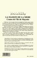 La maison de la mère, Contes de l'île de Mayotte (9782738420893-back-cover)