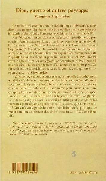 DIEU GUERRE ET AUTRES PAYSAGES, Voyage en Afghanistan (9782738487414-back-cover)