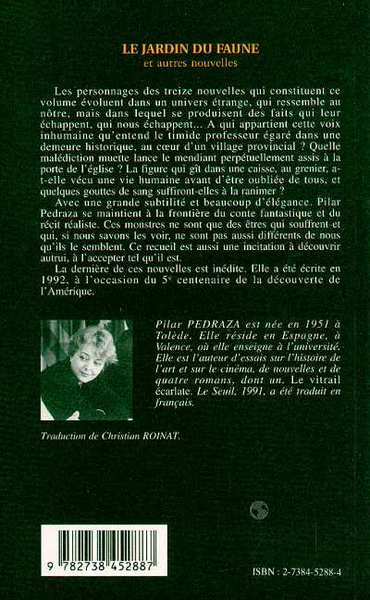 Le jardin du faune et autres nouvelles (9782738452887-back-cover)