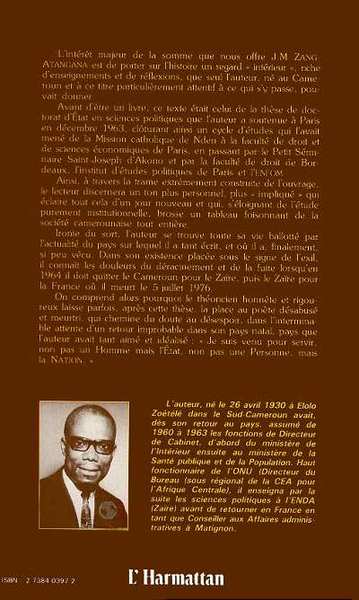 Les forces politiques au Cameroun réunifié, 3 tomes (9782738403971-back-cover)