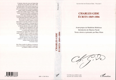 CHARLES GIDE ECRITS 1869-1886, Les uvres de Charles Gide - Volume I (9782738478337-front-cover)