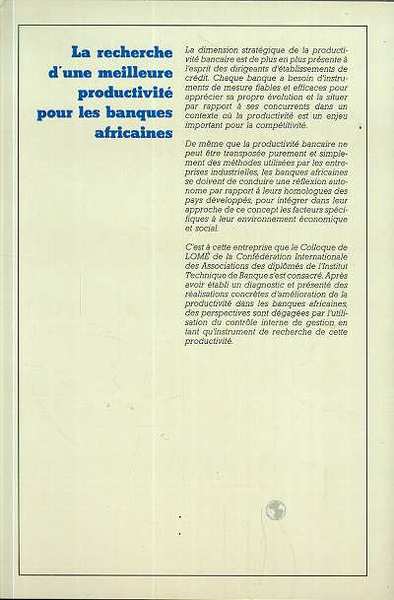 La recherche d'une meilleure productivité pour les banques africaines (9782738410290-back-cover)