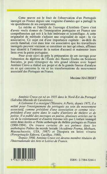 Les Portugais en France leur mouvement associatif (1901-1986) (9782738432445-back-cover)