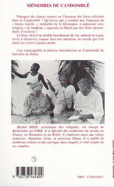 Mémoires de Candomblé, Omindarewa Iyalorisa (9782738464804-back-cover)