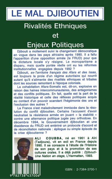 Le mal djiboutien, Rivalités ethniques et enjeux politiques (9782738437006-back-cover)