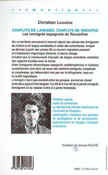 Conflits de langue, conflits de groupes, Les immigrés espagnols du Roussillon (9782738441546-back-cover)