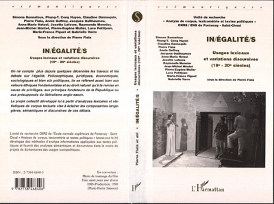 INÉGALITÉS, Usages lexicaux et variations discursives (18e-20e siècles) (9782738468406-front-cover)