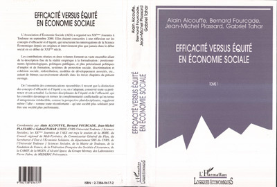 EFFICACITÉ VERSUS ÉQUITÉ EN ÉCONOMIE SOCIALE, Tome 1 (9782738496171-front-cover)