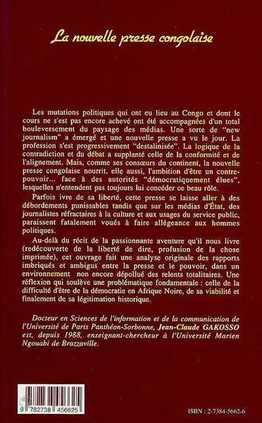 LA NOUVELLE PRESSE CONGOLAISE, Du goulag à l'agora (9782738456625-back-cover)