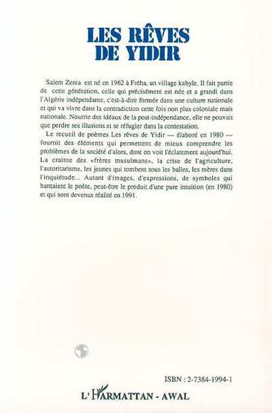 Rêves de Yidir (9782738419941-back-cover)