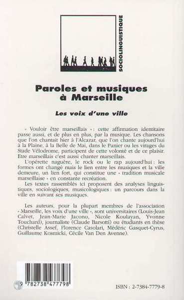 PAROLES ET MUSIQUES A MARSEILLE, Les voix d'une ville (9782738477798-back-cover)