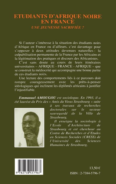 Etudiants d'Afrique Noire en France (9782738457967-back-cover)