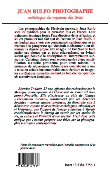 Juan Rulfo photographe (9782738427564-back-cover)