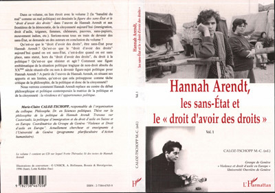 Hannah Arendt, les Sans-Etat et le "Droit d'avoir des Droits", Volume 1 (9782738467058-front-cover)