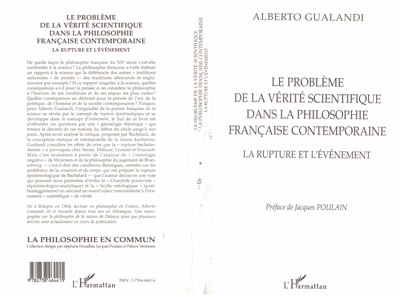 Le Problème de la Vérité Scientifique dans la Philosophie Française Contemporaine, La rupture et l'événement (9782738464415-front-cover)