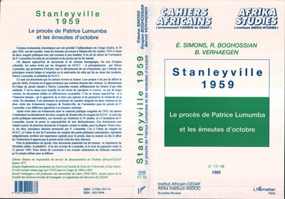 Stanleyville 1959, Le procès de Patrice Lumumba et les émeutes d'octobre (Avec R. Boghossian et B. Verhaegen) (9782738442673-front-cover)