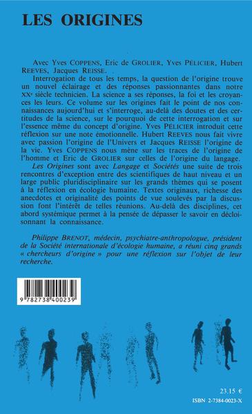 Les origines (9782738400239-back-cover)