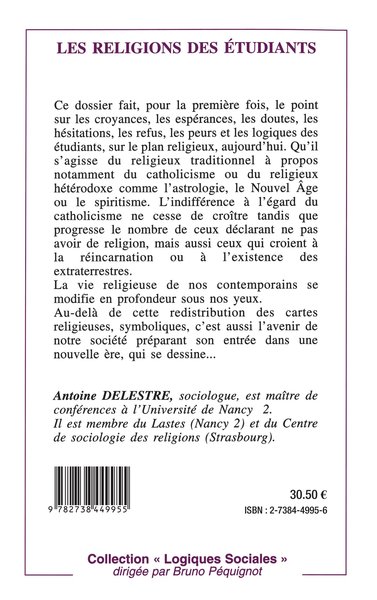 LES RELIGIONS DES ETUDIANTS (9782738449955-back-cover)