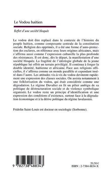 LE VODOU HAÏTIEN, Reflet d'une société bloquée (9782738488343-back-cover)