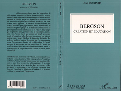 Bergson création et éducation (9782738452719-front-cover)
