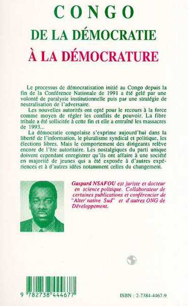 Congo : de la démocratie à la démocrature (9782738444677-back-cover)
