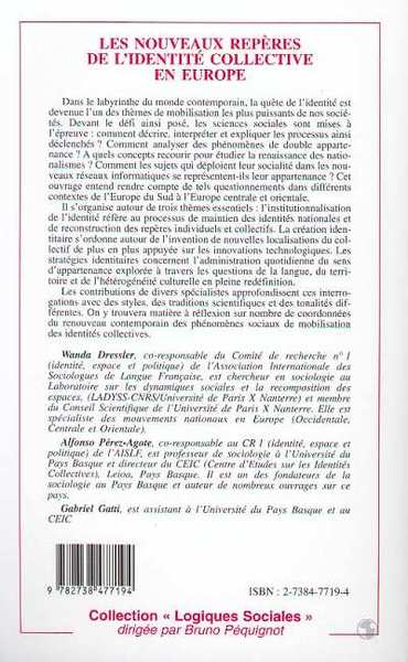 LES NOUVEAUX REPÈRES DE L'IDENTITÉ COLLECTIVE EN EUROPE (9782738477194-back-cover)