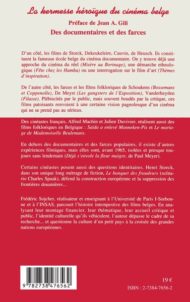 LA KERMESSE HEROIQUE DU CINEMA BELGE, Des documentaires et des farces (1896-1965) - Tome 1 (9782738476562-back-cover)