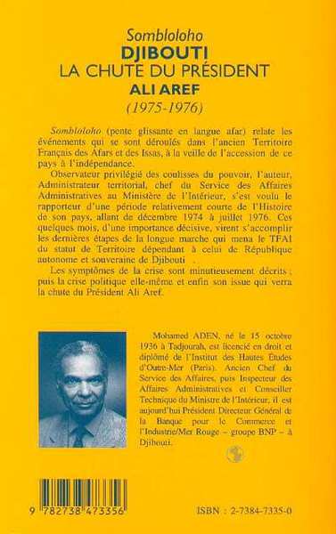 SOMBLOLOHO, Djibouti la chute du président Ali Aref (1975-1976) (9782738473356-back-cover)