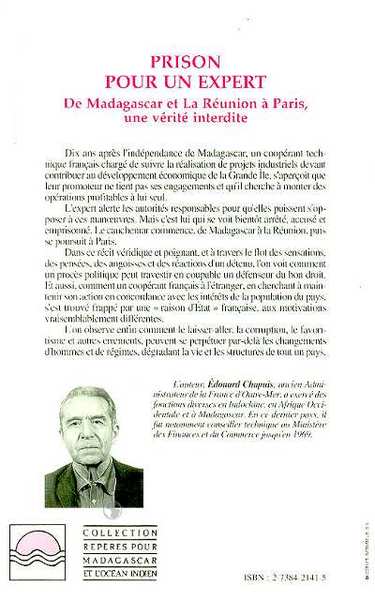 Prison pour un expert, De Madagascar et La Réunion à Paris - une vérité interdite (9782738421418-back-cover)