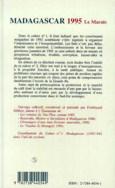 Madagascar 1995, Le marais (9782738440549-back-cover)