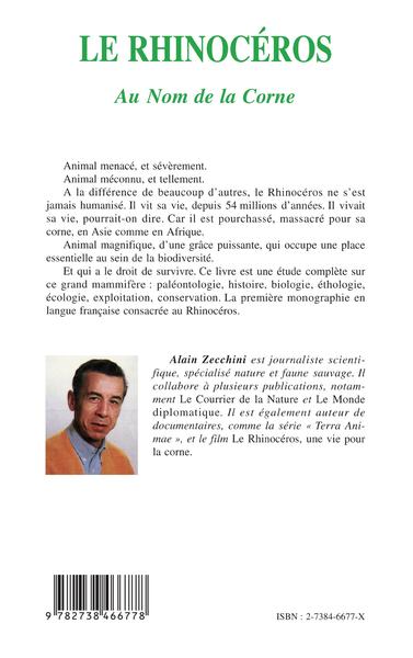 Le Rhinocéros, Au nom de la corne (9782738466778-back-cover)