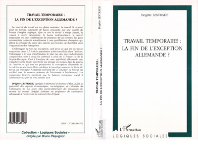 TRAVAIL TEMPORAIRE : LA FIN DE L'EXCEPTION ALLEMANDE ? (9782738480170-front-cover)