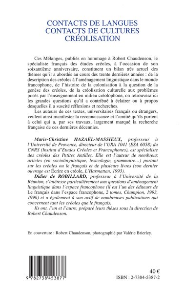 Contacts de langues, Créolisation (9782738453877-back-cover)