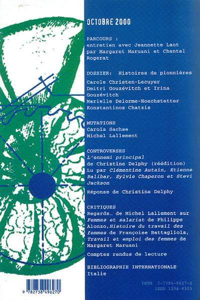 Travail, Genre et Sociétés, HISTOIRES DE PIONNIÈRES (9782738496270-back-cover)