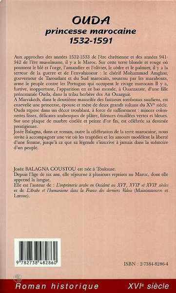 OUDA., Princesse marocaine 1532-1591 (9782738482860-back-cover)