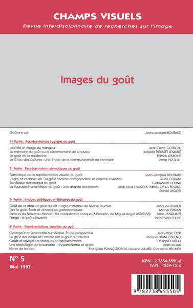 Champs de l'Audiovisuels (anciennement Champs Visuels), Images du goût (9782738455505-back-cover)