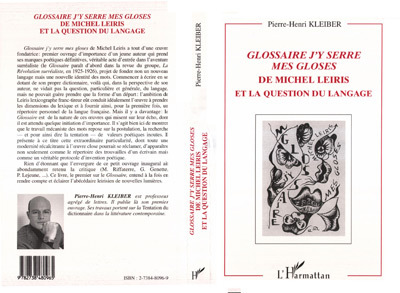 Glossaire j'y serre mes gloses, de Michel Leiris - et la question du langage (9782738480965-front-cover)