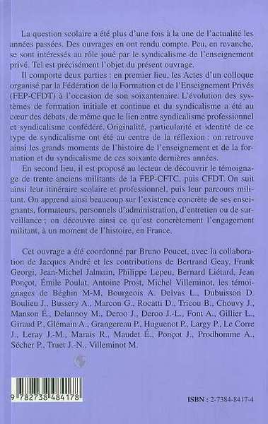 HISTOIRE ET MEMOIRE DE LA FEP-CFDT, Bâtisseurs d'avenir (9782738484178-back-cover)