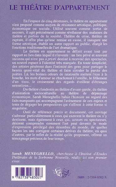 LE THÉÂTRE D'APPARTEMENT, Un théâtre de crise (9782738483027-back-cover)
