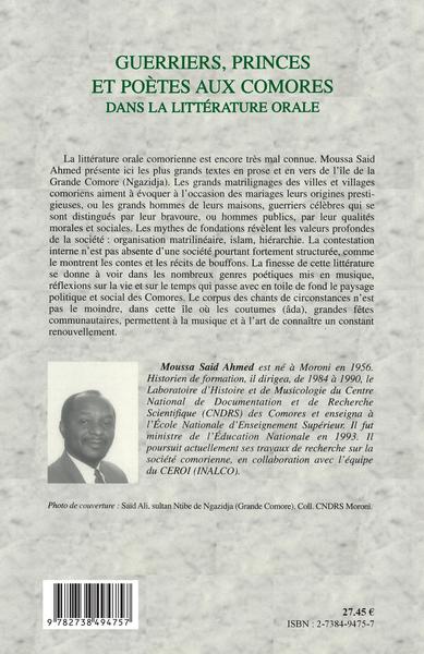 GUERRIERS PRINCES ET POÉTES AUX COMORES, Dans la littérature orale (9782738494757-back-cover)